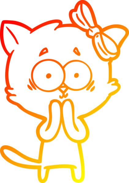 Bir çizgi film kedisinin orjinal sıcak çizgi çizimi