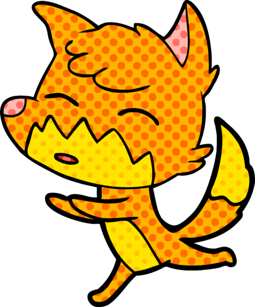 Bir insan tarafından çizilmiş orijinal tilki çizgi filmi.