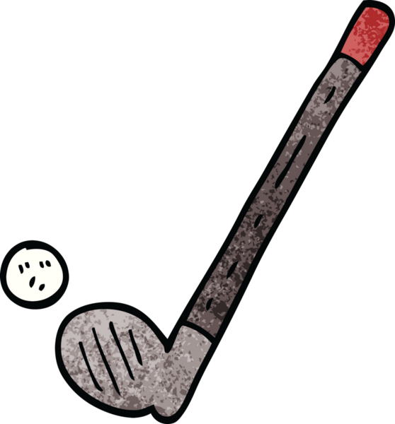 Orijinal çizgi film doodle golf sopası ve top