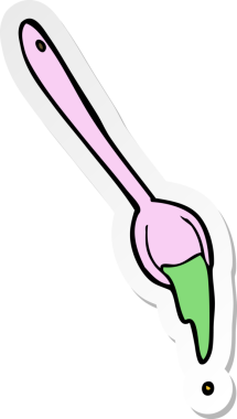 Çizgi film kaşığının orijinal çıkartması.