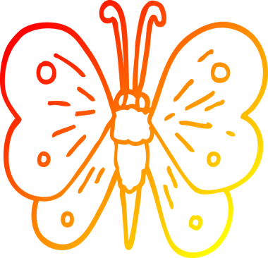 Bir kelebeğin orjinal sıcak çizgi çizimi