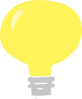 Ampulün orijinal düz renk çizimi