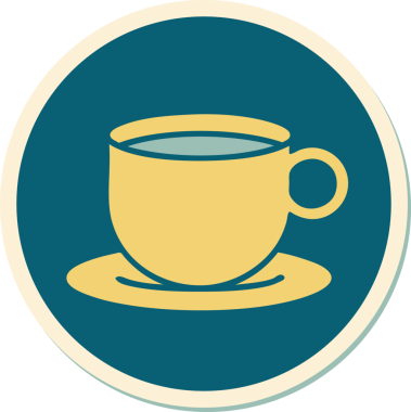 Orijinal dövme etiketi geleneksel kahve tarzında.