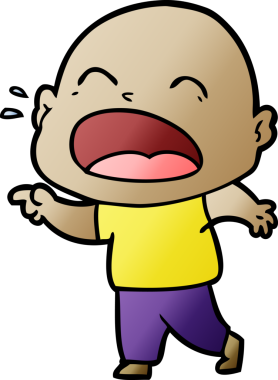 Orijinal çizgi film kel adam diye bağırıyor.