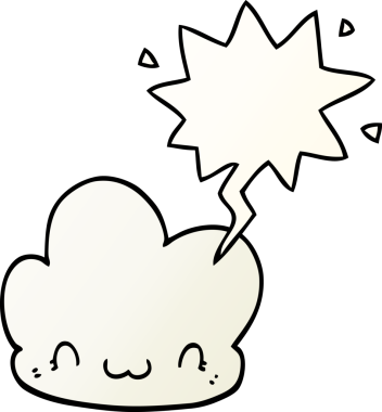 Düz eğimli konuşma baloncuklu orijinal çizgi film bulutu