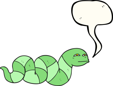 Orijinal serbest konuşma balonu çizgi film yılanı