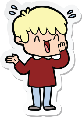 Gülen çocuğun orijinal çıkartması.