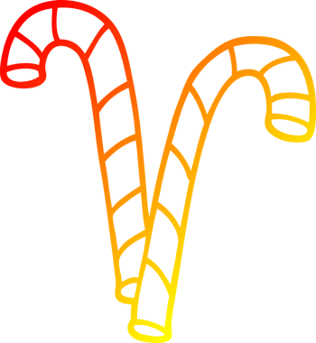 Orijinal, sıcak, çizgi film karakteri pembe şeker kamışı çizimi.