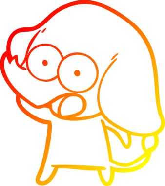 Sevimli bir filin orjinal sıcak çizgi çizimi