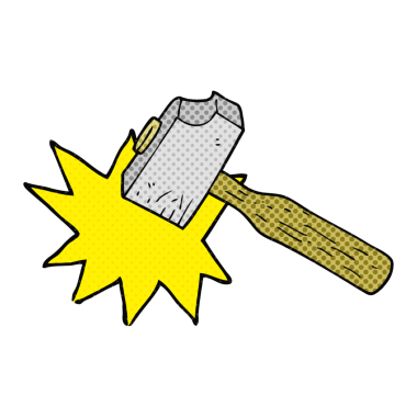 Orijinal serbest çizim çizgi roman stili çekiç