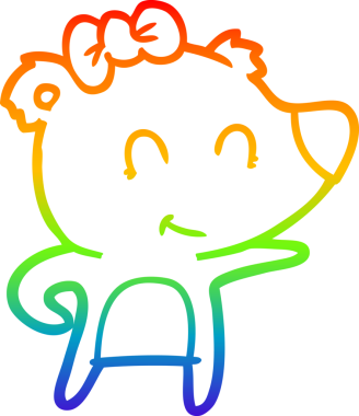 Bir dişi ayı çizgi filminin orjinal gökkuşağı gradyan çizimi