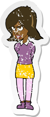 Sinirli bir karikatürün orijinal gerilimli çıkartması.