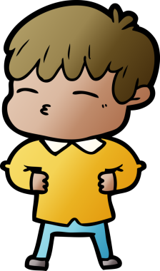 Orijinal karikatür meraklı çocuk