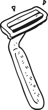 Orijinal el yazması siyah beyaz çizgi film jileti