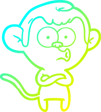 Orijinal soğuk gradyan çizgi çizimi bir maymunu şaşırttı.