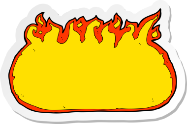 Çizgi film ateş sınırının orijinal çıkartması