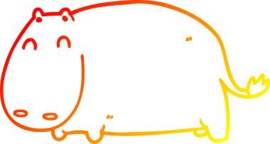 Bir çizgi film hipopotamının orjinal sıcak çizgi çizimi