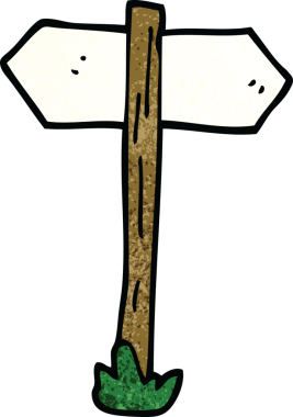 Orijinal karikatür çizimi yön işareti iletileri