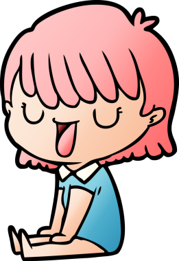 Bir insan tarafından çizilmiş orijinal karikatür kadın.