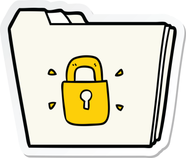 Karikatür kilitli dosyaların orjinal etiketi