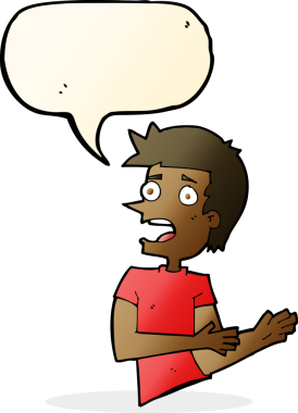 Orijinal çizgi film adamı konuşma balonuyla strese soktu