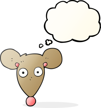 orijinal el yazısıyla çizilmiş düşünce balonu çizgi film faresi