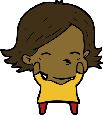 Bir insan tarafından çizilmiş orijinal karikatür kadın.