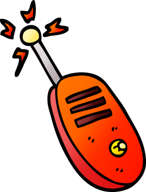 Özgün görüntü gradyan çizim çizgi film telsizi