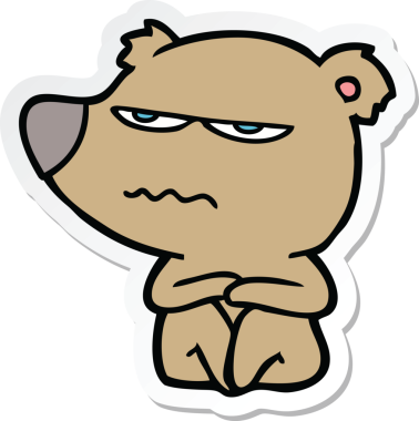 Kızgın ayı çizgi filminin orijinal çıkartması.