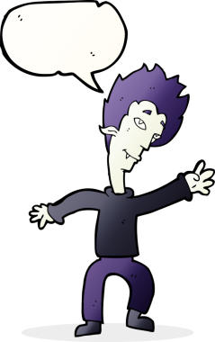 Konuşma balonlu orijinal cadılar bayramı vampiri.