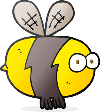 Orjinal freehand çizilmiş çizgi film arısı