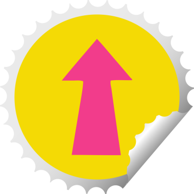 Orijinal dairesel soyma etiketi tuhaf çizgi film oku