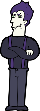 Bir insan tarafından çizilmiş orijinal vampir çizgi filmi.