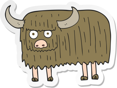 Çizgi filmin orijinal çıkartması kıllı inek.