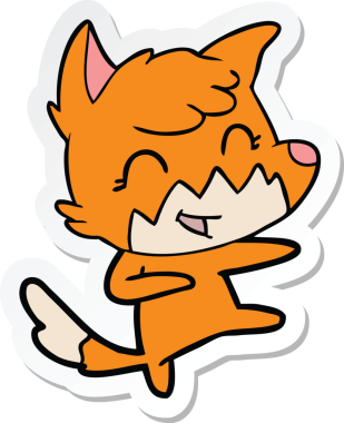 Mutlu bir tilkinin orijinal çıkartması.