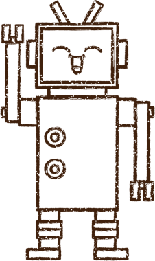 Orijinal Dalgalı Robot Kömür Çizimi