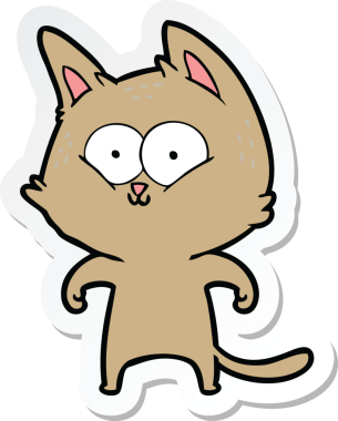 Çizgi film kedisinin orijinal çıkartması.