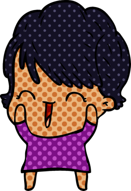 Orijinal gülen kadın çizgi filmi.