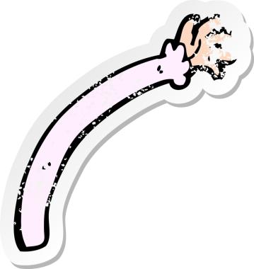 Orijinal gerilmiş karikatür kolu çıkartması.