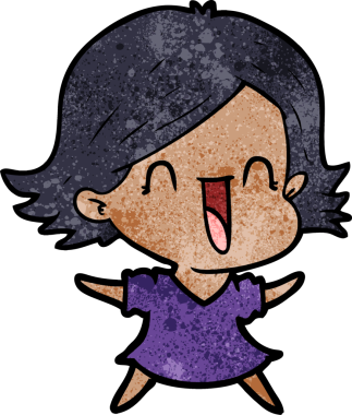 Orijinal gülen kadın çizgi filmi.