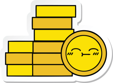 Orijinal bir çizgi film çıkartması.