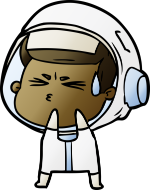 Orijinal karikatür stresli astronot