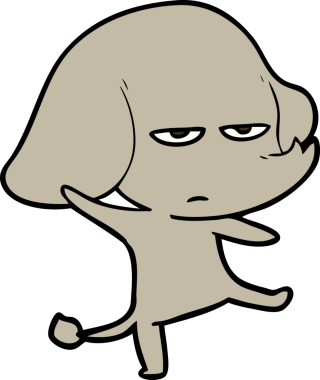 Orijinal kızgın çizgi film fili.