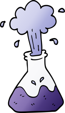 Orijinal karikatür patlayan kimyasal set