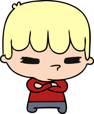 Kawaii 'nin orjinal çizgi film çizimi. Sevimli çapraz çocuk.