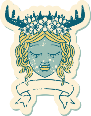 Orijinal Retro Dövme Biçimli Ork karakter yüzü