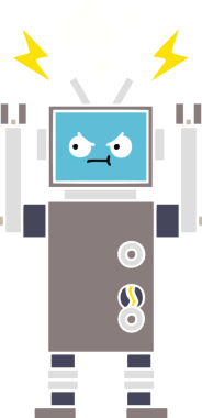 Orijinal düz renkli robot karikatürü