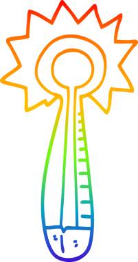 Bir karikatür medikal termometrenin orjinal gökkuşağı gradyan çizimi