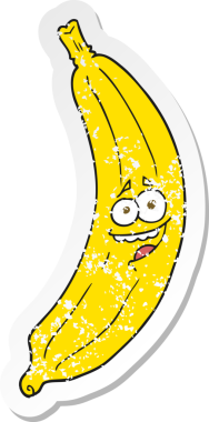 Orijinal gerilim dolu çizgi film muz etiketi.