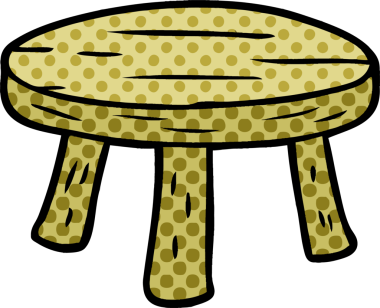 Orijinal çizgi film küçük tahta tabure